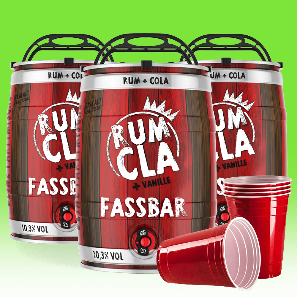 Bild von FASSBAR "RUM CLA" Rum & Cola Partyfass (3 x 5L) - Spar Paket